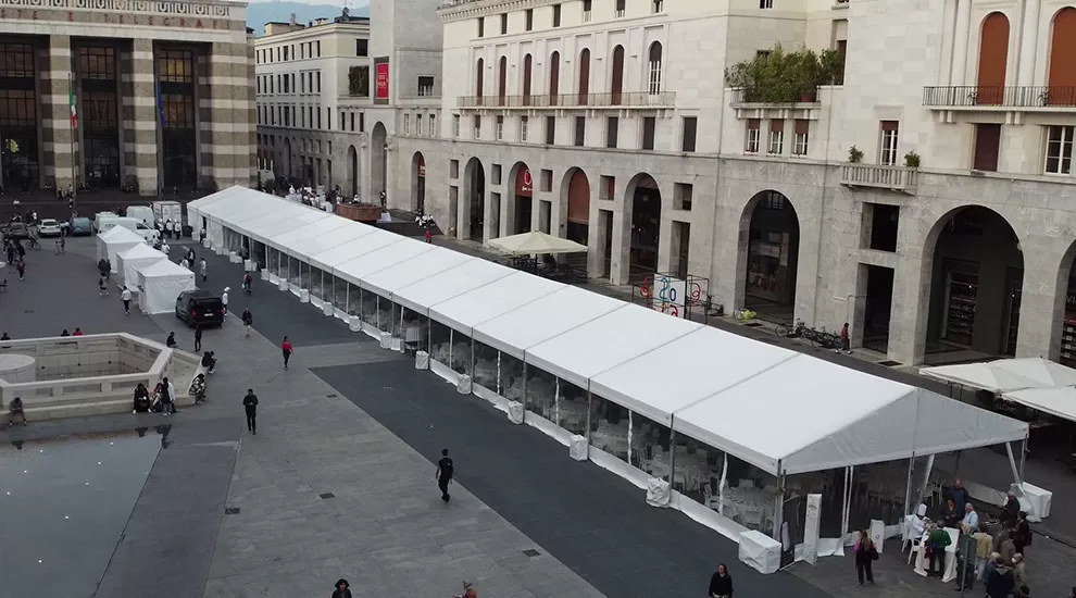 Tensostrutture Franzini allestite per un evento a Brescia